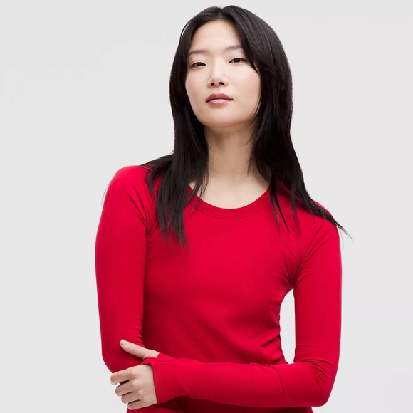 Lululemon Lunar New Year (Dark Red) Swiftly Tech Long-Sleeve Hip Length Size 0 - Picture 1 of 2